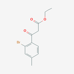 molecular formula C12H13BrO3 B8152193 3-(2-Bromo-4-methyl-phenyl)-3-oxo-propionic acid ethyl ester 