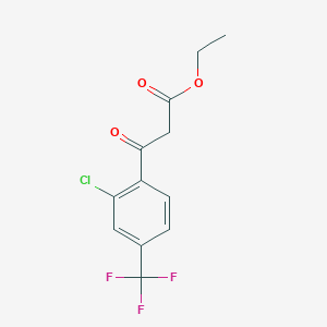 molecular formula C12H10ClF3O3 B8152203 3-(2-Chloro-4-trifluoromethyl-phenyl)-3-oxo-propionic acid ethyl ester 