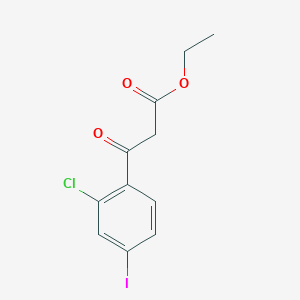 molecular formula C11H10ClIO3 B8152204 Ethyl 3-(2-chloro-4-iodo-phenyl)-3-oxo-propionate 