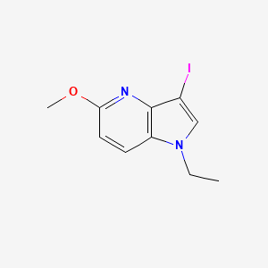 molecular formula C10H11IN2O B8152209 1-Ethyl-3-iodo-5-methoxy-1H-pyrrolo[3,2-b]pyridine 