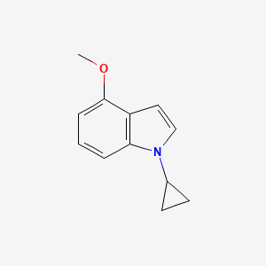 molecular formula C12H13NO B8152257 1-Cyclopropyl-4-methoxy-1H-indole 