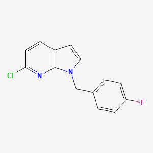 molecular formula C14H10ClFN2 B8152269 6-chloro-1-(4-fluorobenzyl)-1H-pyrrolo[2,3-b]pyridine 