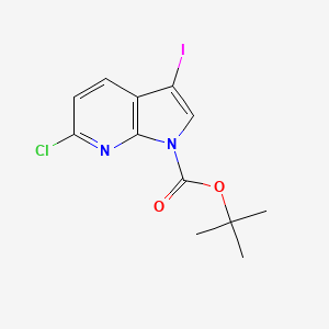 molecular formula C12H12ClIN2O2 B8152274 tert-Butyl 6-chloro-3-iodo-1H-pyrrolo[2,3-b]pyridine-1-carboxylate 