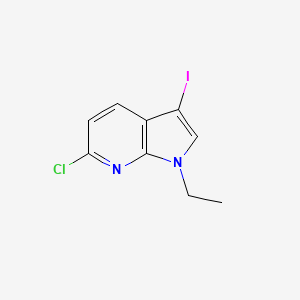 molecular formula C9H8ClIN2 B8152277 6-Chloro-1-ethyl-3-iodo-1H-pyrrolo[2,3-b]pyridine 