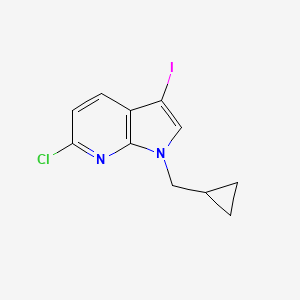 molecular formula C11H10ClIN2 B8152285 6-Chloro-1-(cyclopropylmethyl)-3-iodo-1H-pyrrolo[2,3-b]pyridine 