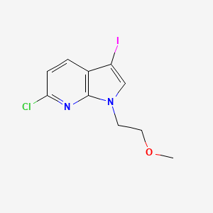 molecular formula C10H10ClIN2O B8152295 6-Chloro-3-iodo-1-(2-methoxyethyl)-1H-pyrrolo[2,3-b]pyridine 