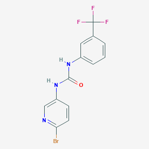 molecular formula C13H9BrF3N3O B8152312 1-(6-Bromopyridin-3-yl)-3-(3-(trifluoromethyl)phenyl)urea 