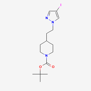 molecular formula C15H24IN3O2 B8152332 tert-Butyl 4-(2-(4-iodo-1H-pyrazol-1-yl)ethyl)piperidine-1-carboxylate 