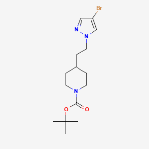 molecular formula C15H24BrN3O2 B8152336 tert-Butyl 4-(2-(4-bromo-1H-pyrazol-1-yl)ethyl)piperidine-1-carboxylate 