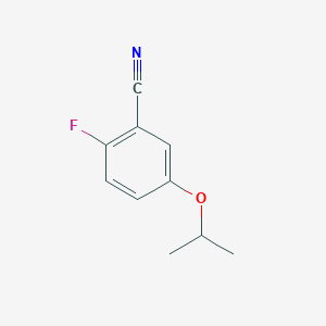 molecular formula C10H10FNO B8152345 2-Fluoro-5-isopropoxybenzonitrile 