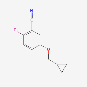molecular formula C11H10FNO B8152354 5-Cyclopropylmethoxy-2-fluoro-benzonitrile 