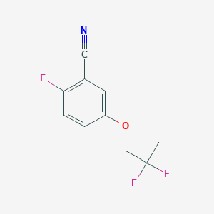 molecular formula C10H8F3NO B8152375 5-(2,2-Difluoropropoxy)-2-fluorobenzonitrile 
