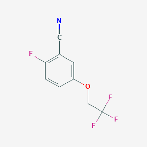 molecular formula C9H5F4NO B8152380 2-Fluoro-5-(2,2,2-trifluoro-ethoxy)-benzonitrile 