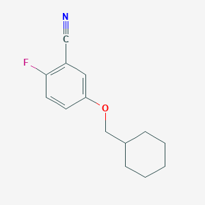 molecular formula C14H16FNO B8152394 5-(Cyclohexylmethoxy)-2-fluorobenzonitrile 