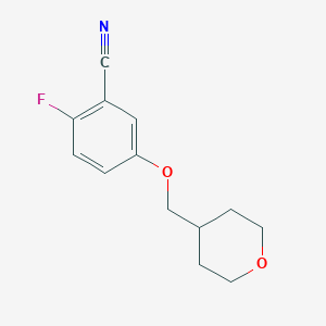 molecular formula C13H14FNO2 B8152398 2-Fluoro-5-((tetrahydro-2H-pyran-4-yl)methoxy)benzonitrile 