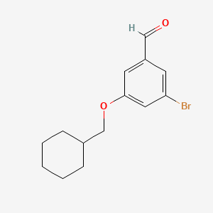 molecular formula C14H17BrO2 B8152420 3-Bromo-5-(cyclohexylmethoxy)benzaldehyde 