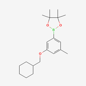 molecular formula C20H31BO3 B8152451 2-(3-(Cyclohexylmethoxy)-5-methylphenyl)-4,4,5,5-tetramethyl-1,3,2-dioxaborolane 