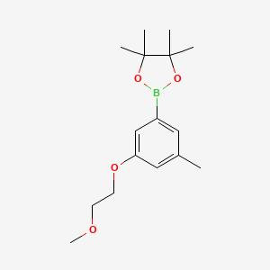 molecular formula C16H25BO4 B8152455 2-(3-(2-Methoxyethoxy)-5-methylphenyl)-4,4,5,5-tetramethyl-1,3,2-dioxaborolane 