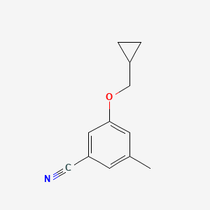 molecular formula C12H13NO B8152565 3-(Cyclopropylmethoxy)-5-methylbenzonitrile 