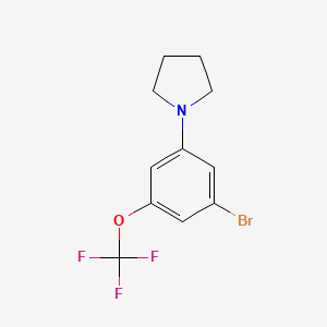 molecular formula C11H11BrF3NO B8152581 1-(3-Bromo-5-(trifluoromethoxy)phenyl)pyrrolidine 