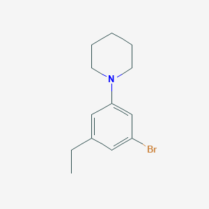 molecular formula C13H18BrN B8152589 1-(3-Bromo-5-ethylphenyl)piperidine 