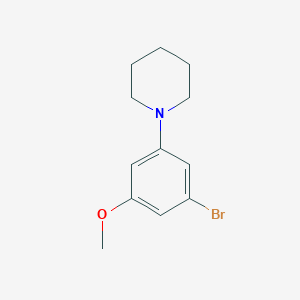 molecular formula C12H16BrNO B8152597 1-(3-Bromo-5-methoxyphenyl)piperidine 