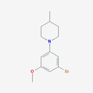 molecular formula C13H18BrNO B8152605 1-(3-Bromo-5-methoxyphenyl)-4-methylpiperidine 