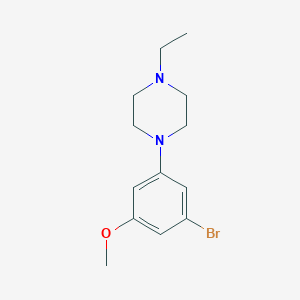 molecular formula C13H19BrN2O B8152622 1-(3-Bromo-5-methoxyphenyl)-4-ethylpiperazine 