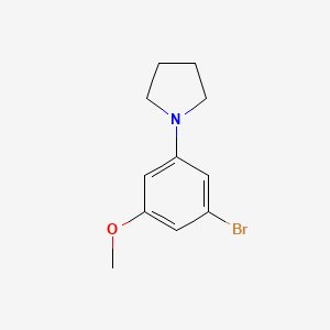 molecular formula C11H14BrNO B8152629 1-(3-Bromo-5-methoxyphenyl)pyrrolidine 