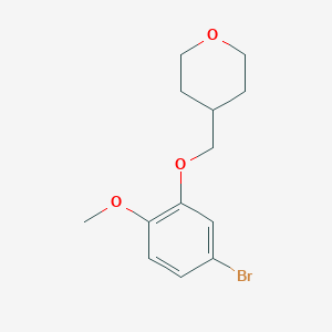 molecular formula C13H17BrO3 B8152650 4-(5-Bromo-2-methoxy-phenoxymethyl)-tetrahydro-pyran 