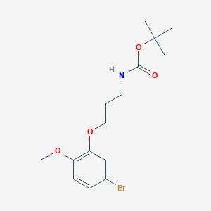 molecular formula C15H22BrNO4 B8152657 tert-Butyl (3-(5-bromo-2-methoxyphenoxy)propyl)carbamate 