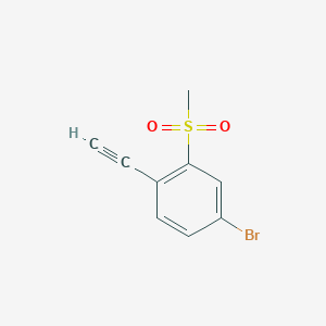 molecular formula C9H7BrO2S B8152668 4-Bromo-1-ethynyl-2-(methylsulfonyl)benzene 