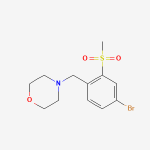 molecular formula C12H16BrNO3S B8152678 4-(4-Bromo-2-(methylsulfonyl)benzyl)morpholine 