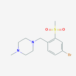 molecular formula C13H19BrN2O2S B8152683 1-(4-Bromo-2-(methylsulfonyl)benzyl)-4-methylpiperazine 