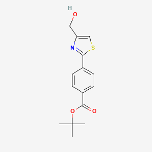 molecular formula C15H17NO3S B8152710 tert-Butyl 4-(4-(hydroxymethyl)thiazol-2-yl)benzoate 