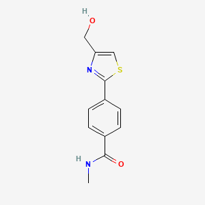 molecular formula C12H12N2O2S B8152723 4-(4-(Hydroxymethyl)thiazol-2-yl)-N-methylbenzamide 