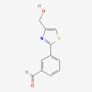 molecular formula C11H9NO2S B8152729 3-(4-(Hydroxymethyl)thiazol-2-yl)benzaldehyde 
