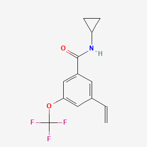 molecular formula C13H12F3NO2 B8152742 N-Cyclopropyl-3-(trifluoromethoxy)-5-vinylbenzamide 