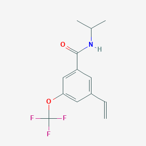 molecular formula C13H14F3NO2 B8152749 N-Isopropyl-3-(trifluoromethoxy)-5-vinylbenzamide 