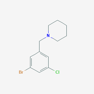 molecular formula C12H15BrClN B8152848 1-(3-Bromo-5-chlorobenzyl)piperidine 
