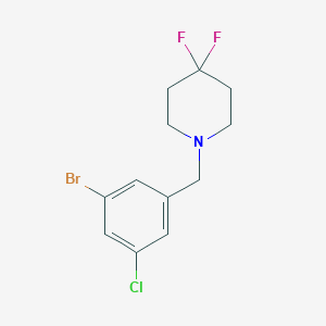molecular formula C12H13BrClF2N B8152864 1-(3-Bromo-5-chlorobenzyl)-4,4-difluoropiperidine 