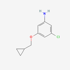 molecular formula C10H12ClNO B8152899 3-Chloro-5-(cyclopropylmethoxy)aniline 