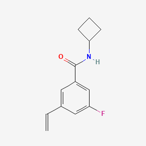 molecular formula C13H14FNO B8152931 N-Cyclobutyl-3-fluoro-5-vinylbenzamide 