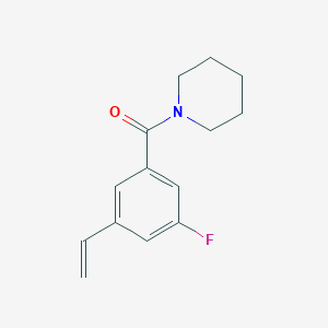 molecular formula C14H16FNO B8152939 (3-Fluoro-5-vinylphenyl)(piperidin-1-yl)methanone 