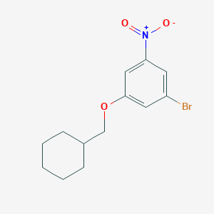 molecular formula C13H16BrNO3 B8152963 1-Bromo-3-(cyclohexylmethoxy)-5-nitrobenzene 