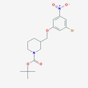 molecular formula C17H23BrN2O5 B8152977 tert-Butyl 3-((3-bromo-5-nitrophenoxy)methyl)piperidine-1-carboxylate 