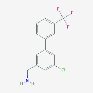 molecular formula C14H11ClF3N B8152990 C-(5-Chloro-3'-(trifluoromethyl)biphenyl-3-yl)-methylamine 