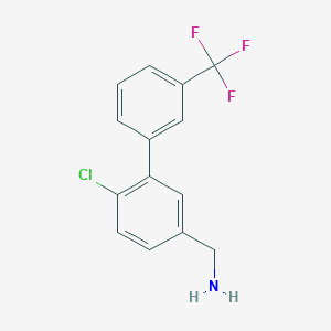 molecular formula C14H11ClF3N B8152993 C-(6-Chloro-3'-(trifluoromethyl)biphenyl-3-yl)-methylamine 