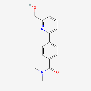 molecular formula C15H16N2O2 B8152998 4-(6-(Hydroxymethyl)pyridin-2-yl)-N,N-dimethylbenzamide 