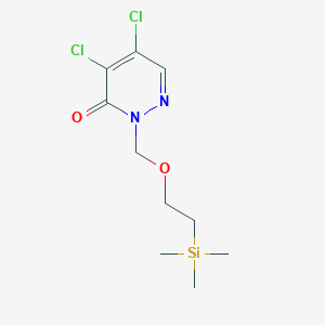 molecular formula C10H16Cl2N2O2Si B8153022 4,5-Dichloro-2-[[2-(trimethylsilyl)ethoxy]methyl]-2,3-dihydropyridazin-3-one 